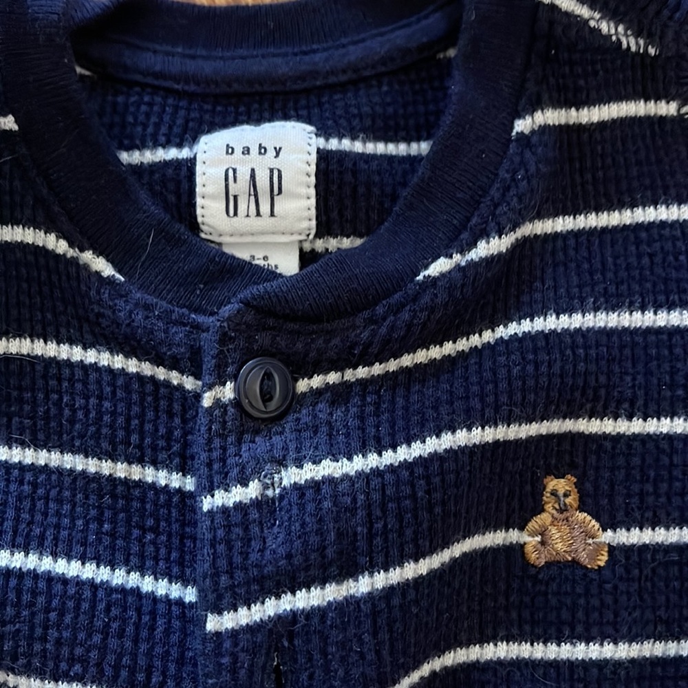 Gap striped waffle romper - Picture 2 of 3